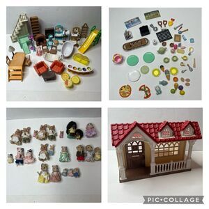 Lot Of 120+ Calico Critters Critters House Furniture Accessories